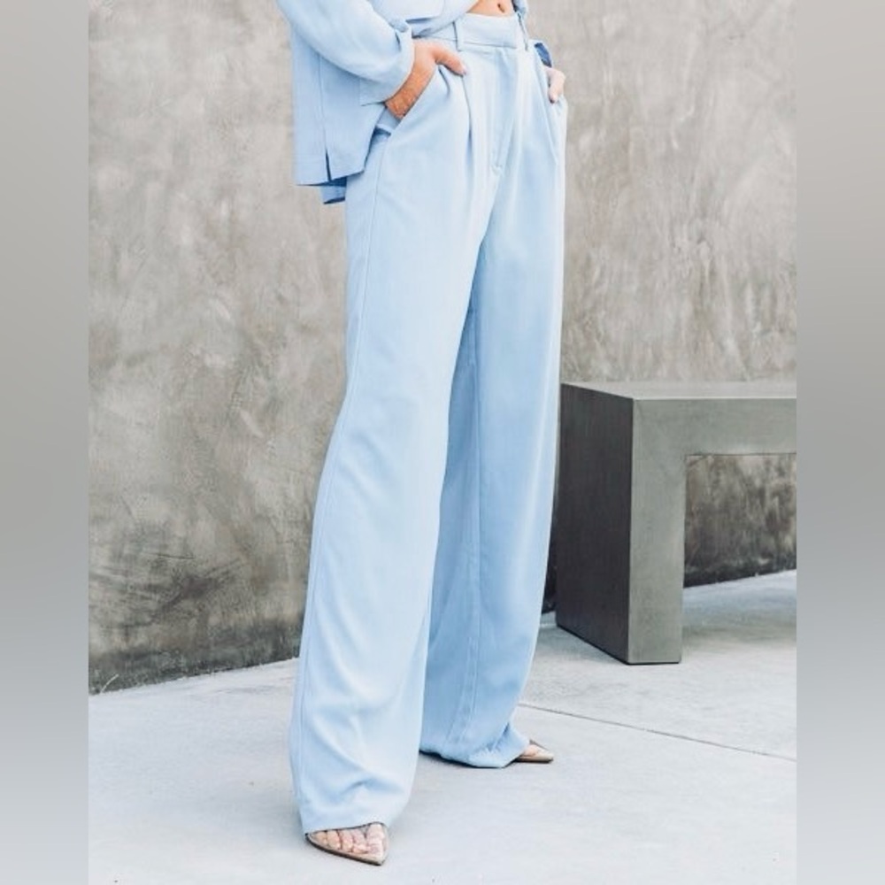House of Harlow 1960 Wide-Leg Trousers in Light Blue
